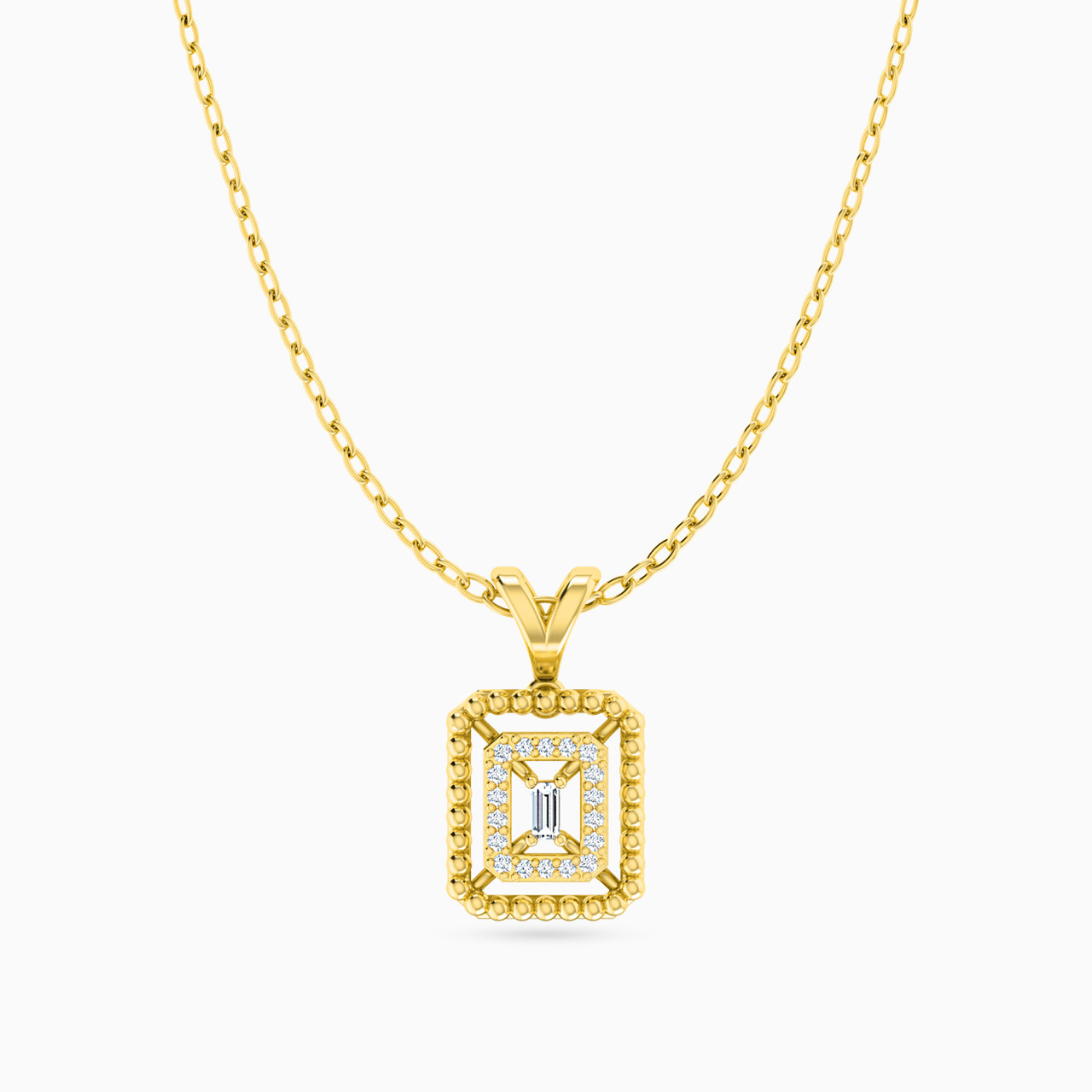 18K Gold Diamond Pendant Necklace