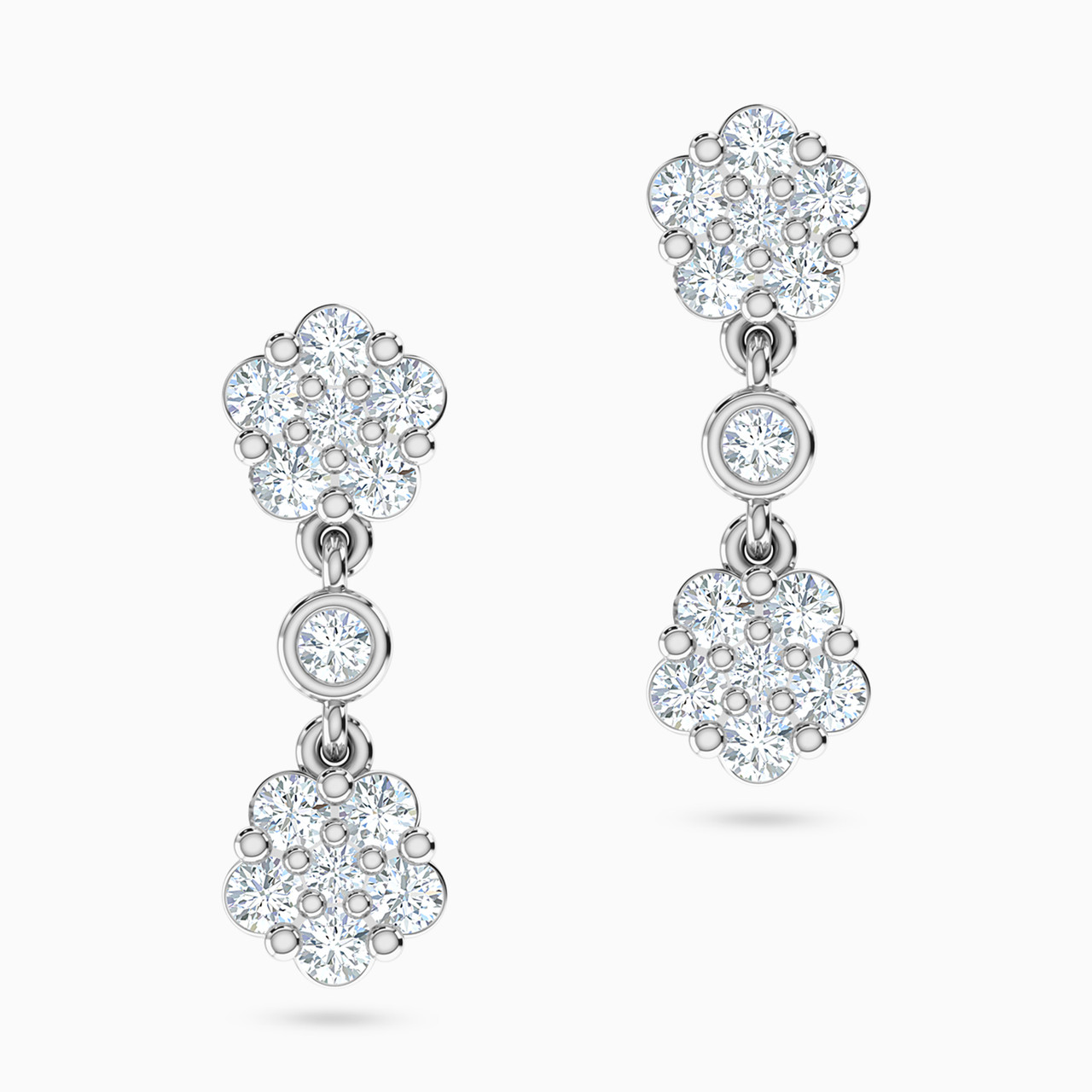 18K Gold Diamond Drop Earrings