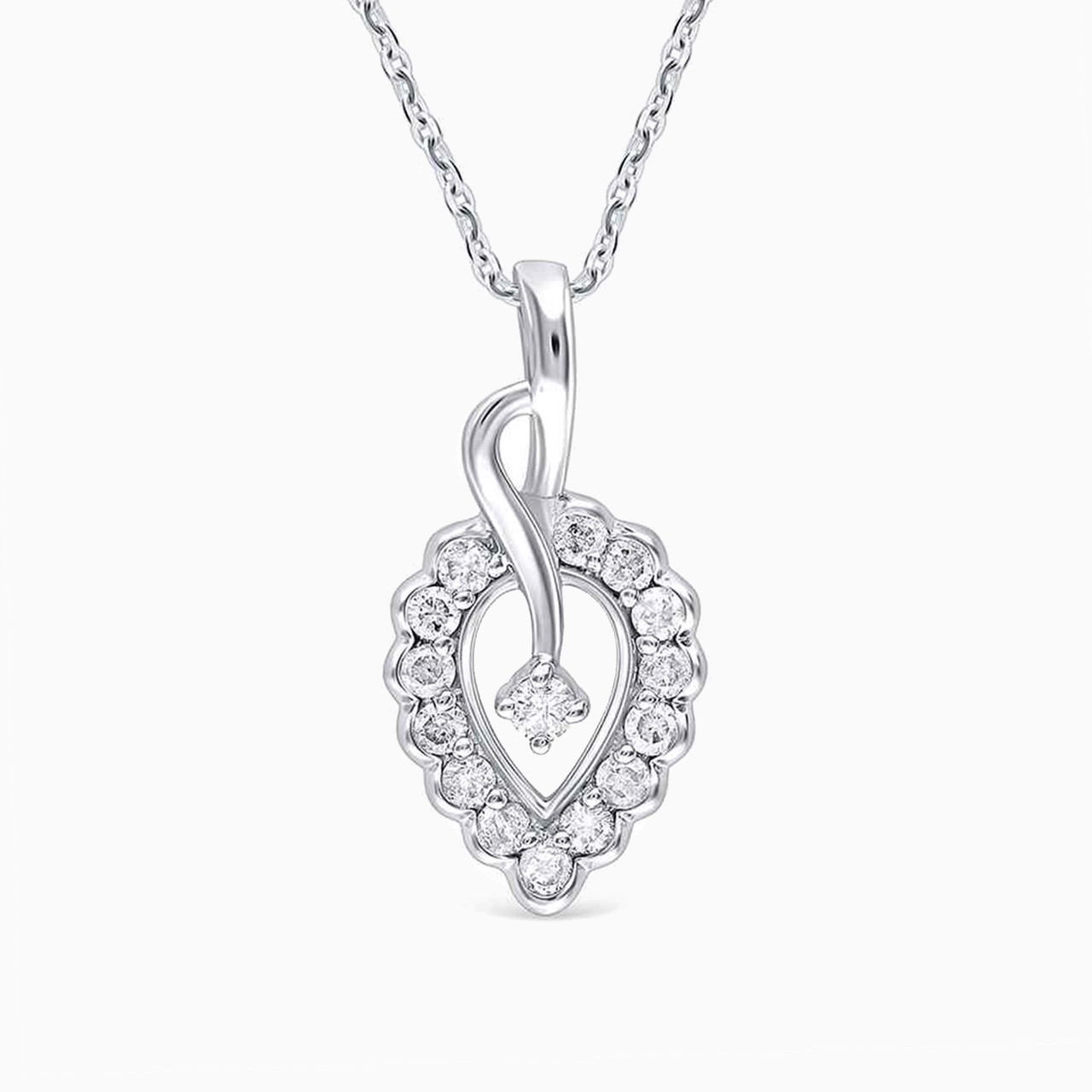 18K Gold Diamond Pendant Necklace