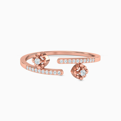 Circle Diamond Two Headed Ring in 18K Gold - 144100303563141 Circle Diamond Two Headed Ring in 18K Gold - 144100303563141