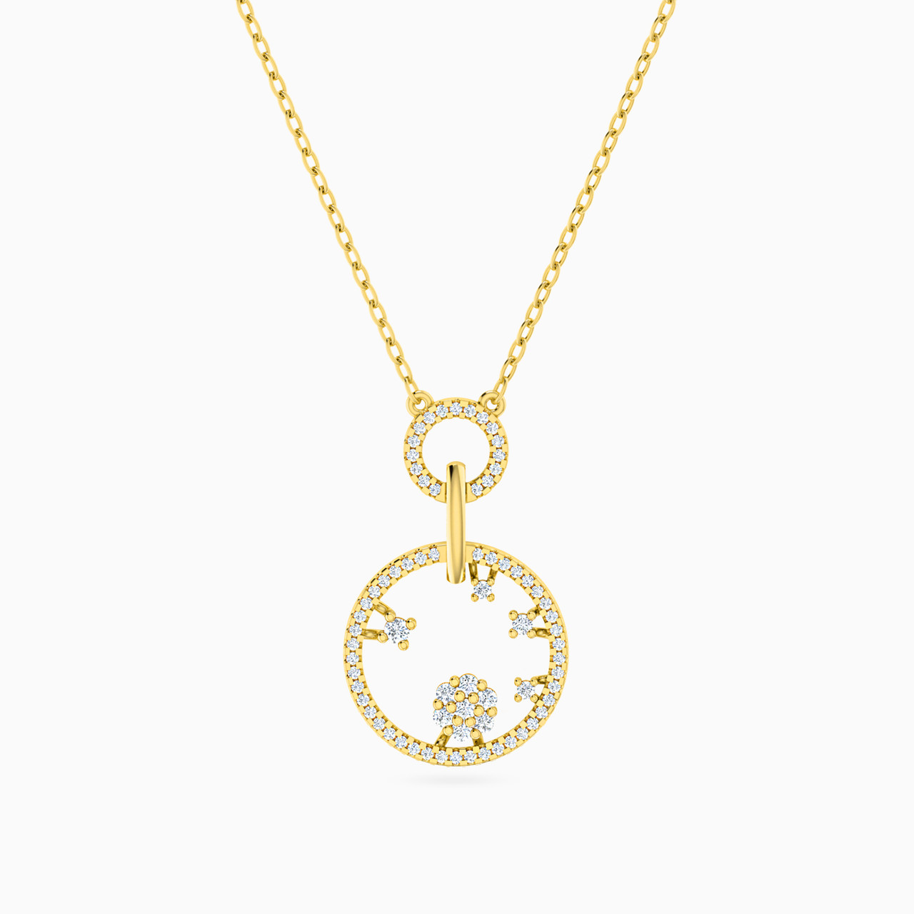 18K Gold Diamond Pendant Necklace