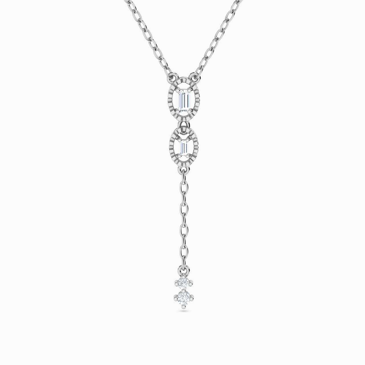 18K Gold Diamond Drop Pendant Necklace