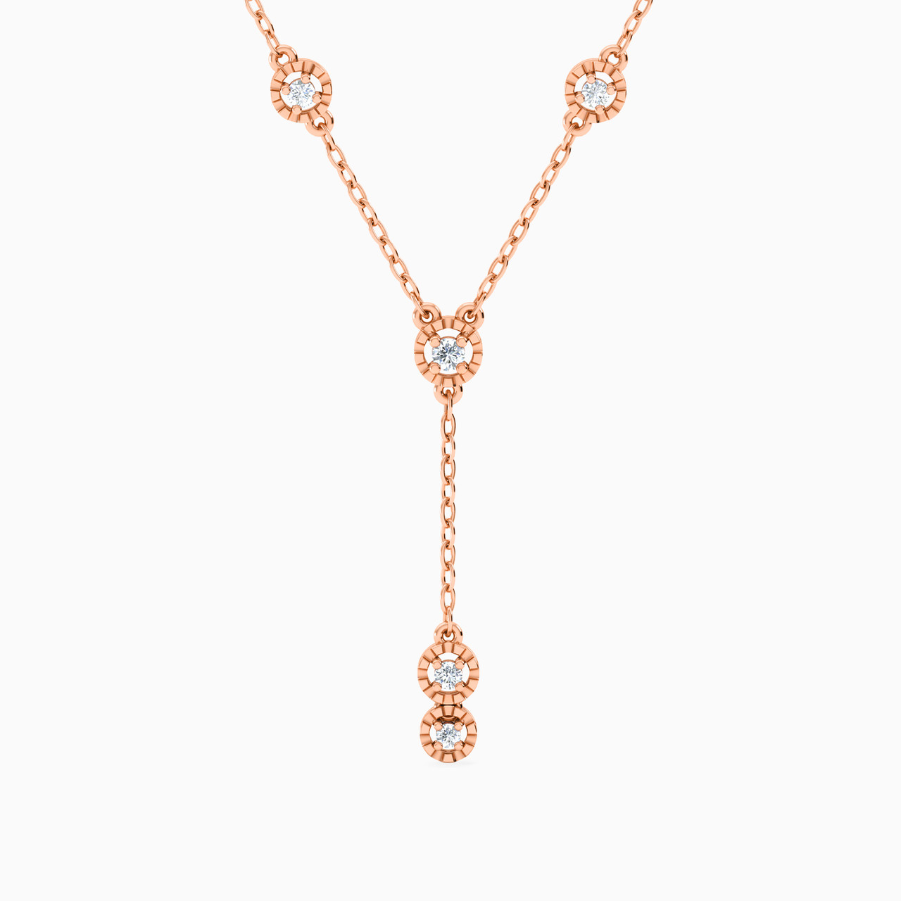 18K Gold Diamond Drop Pendant Necklace