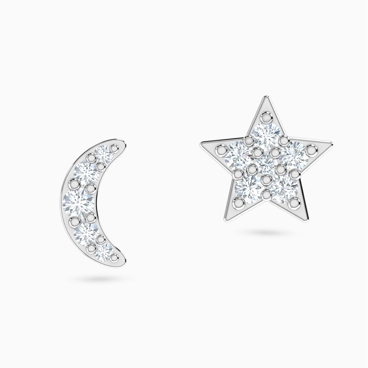 18K Gold Diamond Stud Earrings