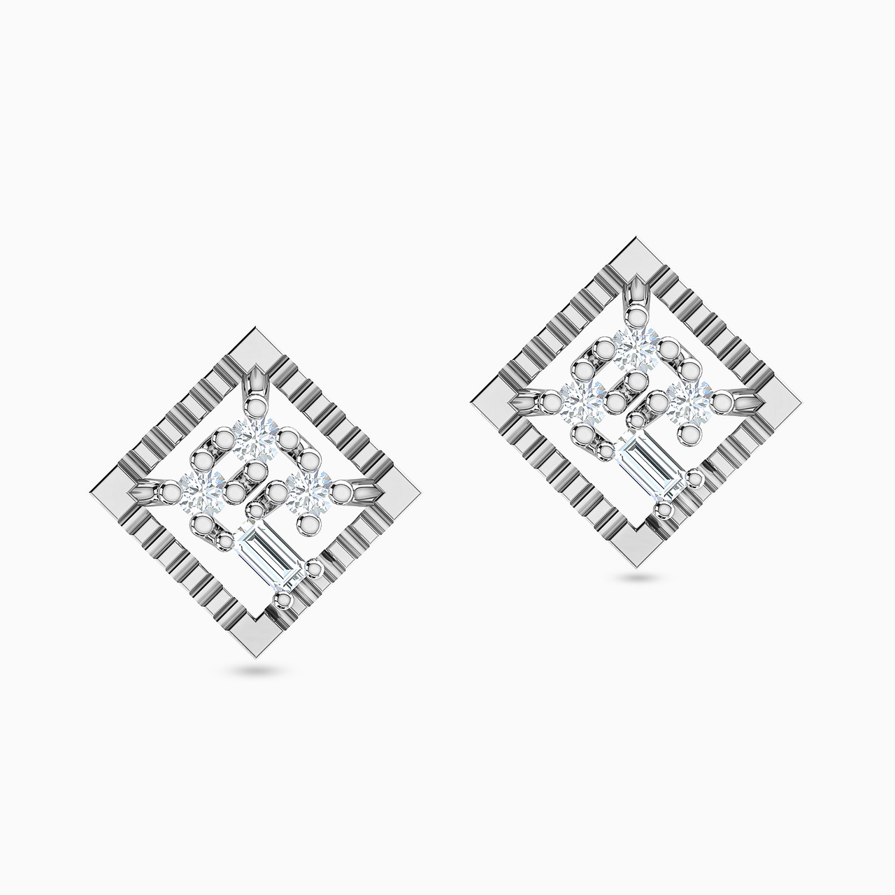 18K Gold Diamond Stud Earrings