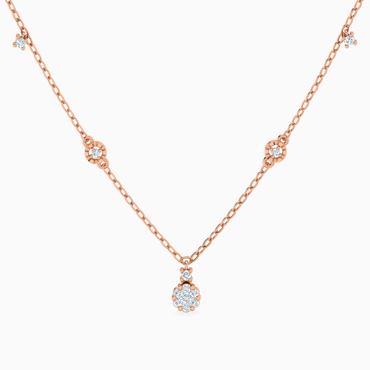 18K Gold Diamond Pendant Necklace