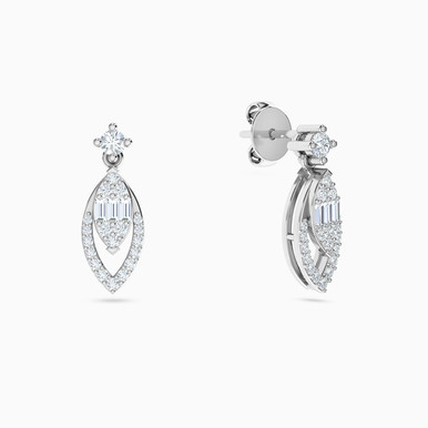 Marquise Diamond Drop Earrings in 18K Gold - 144202200121001
