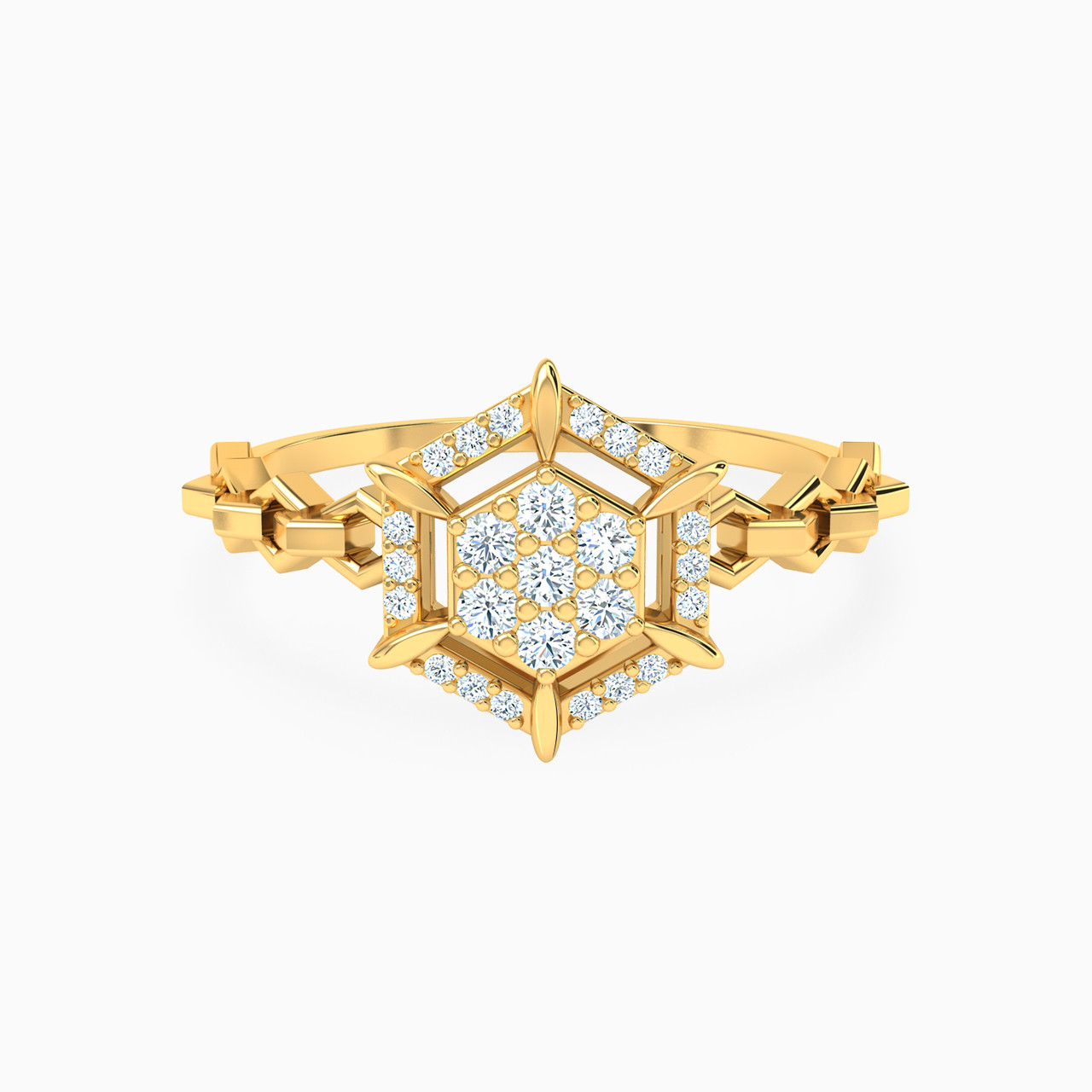 18K Gold Diamond Statement Ring