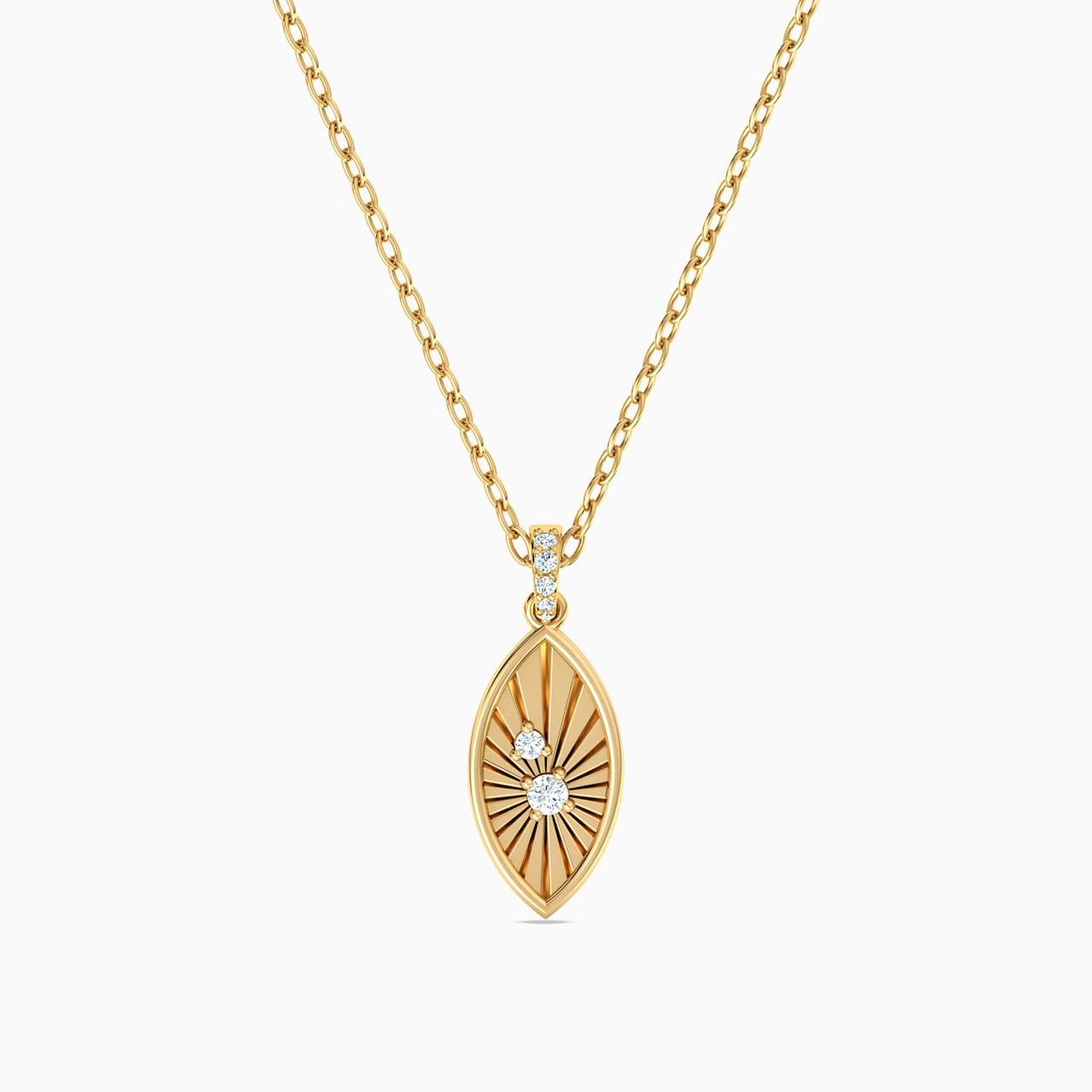 18K Gold Diamond Pendant Necklace