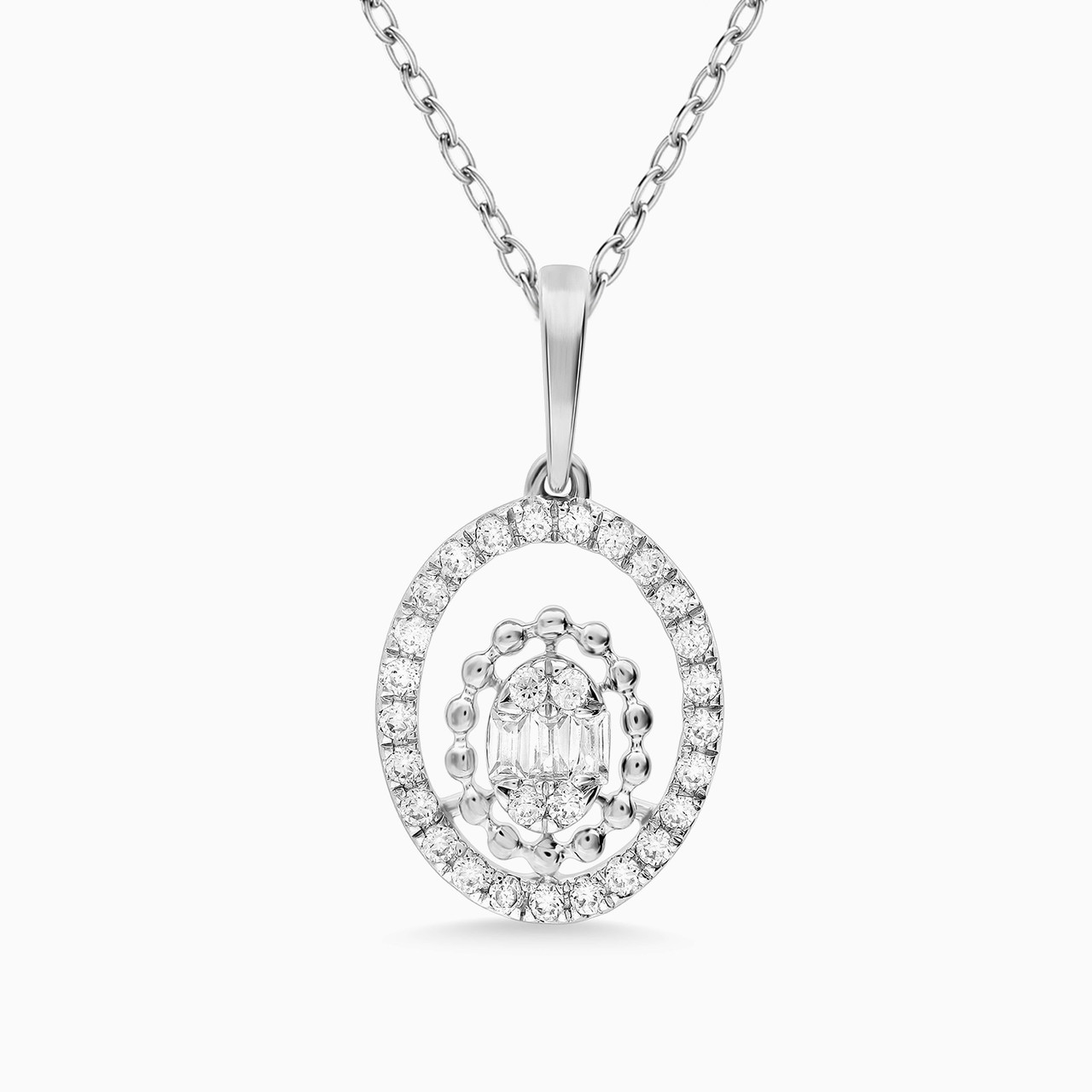 18K Gold Diamond Pendant Necklace