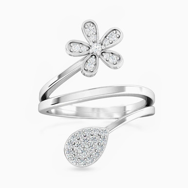 Flower Diamond Ring in 18K Gold - 344100300031141