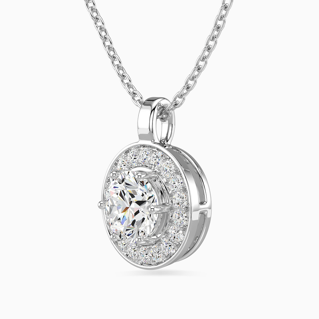 Brilliant Lab Grown Diamond Pendant with 18K Gold Chain