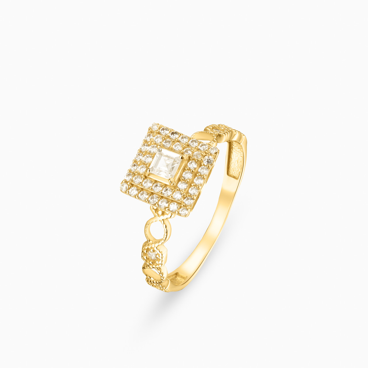 18K Gold Cubic Zirconia Twin Rings