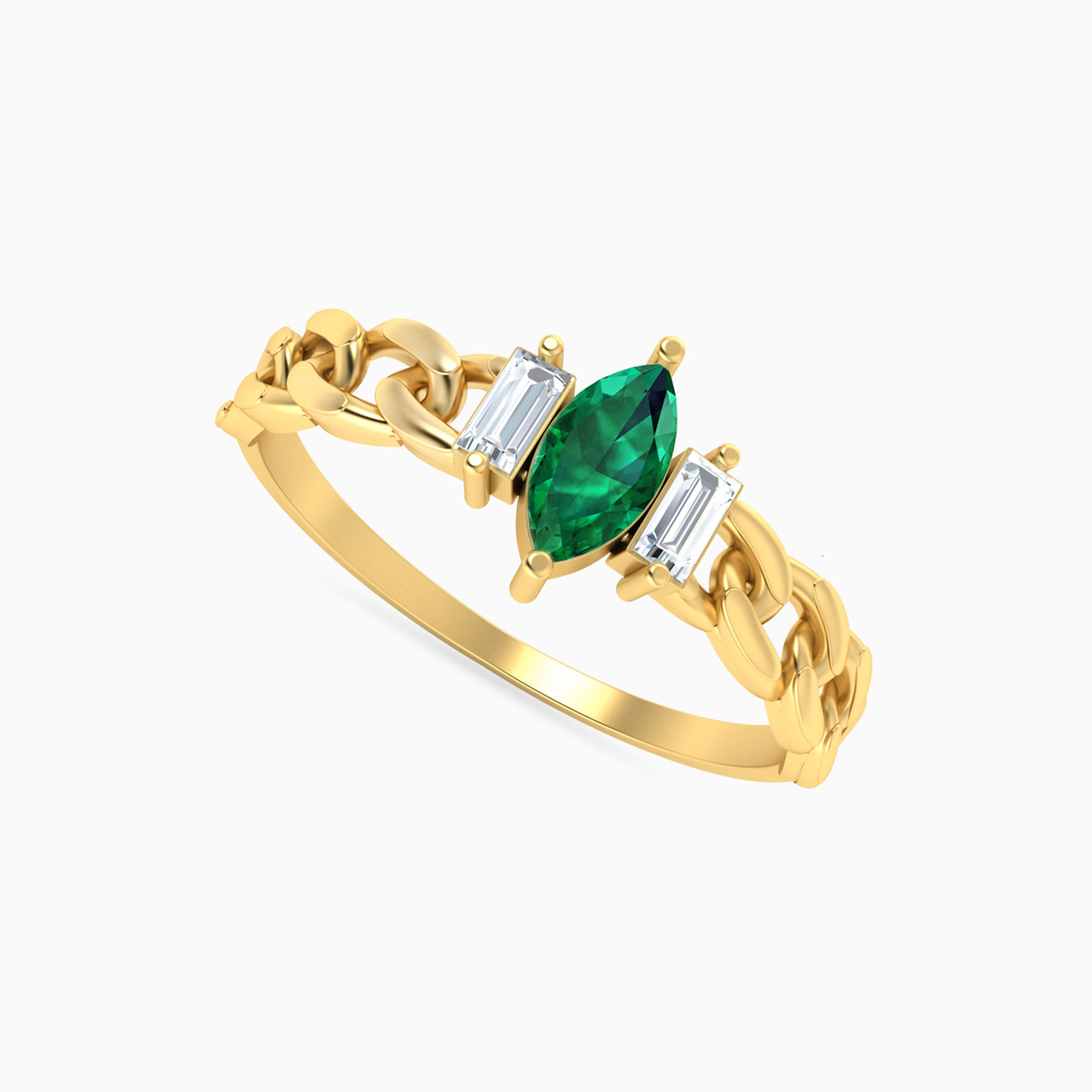 Marquise Colored Stones Statement Ring in 18K Gold