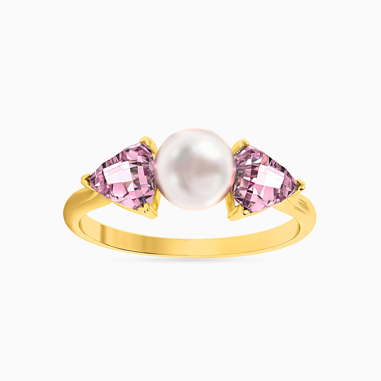 18K Gold Pearls Statement Ring