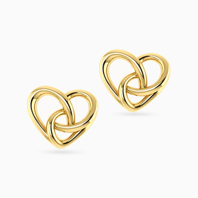 Heart Stud Earrings in 18K Gold - 21051110096