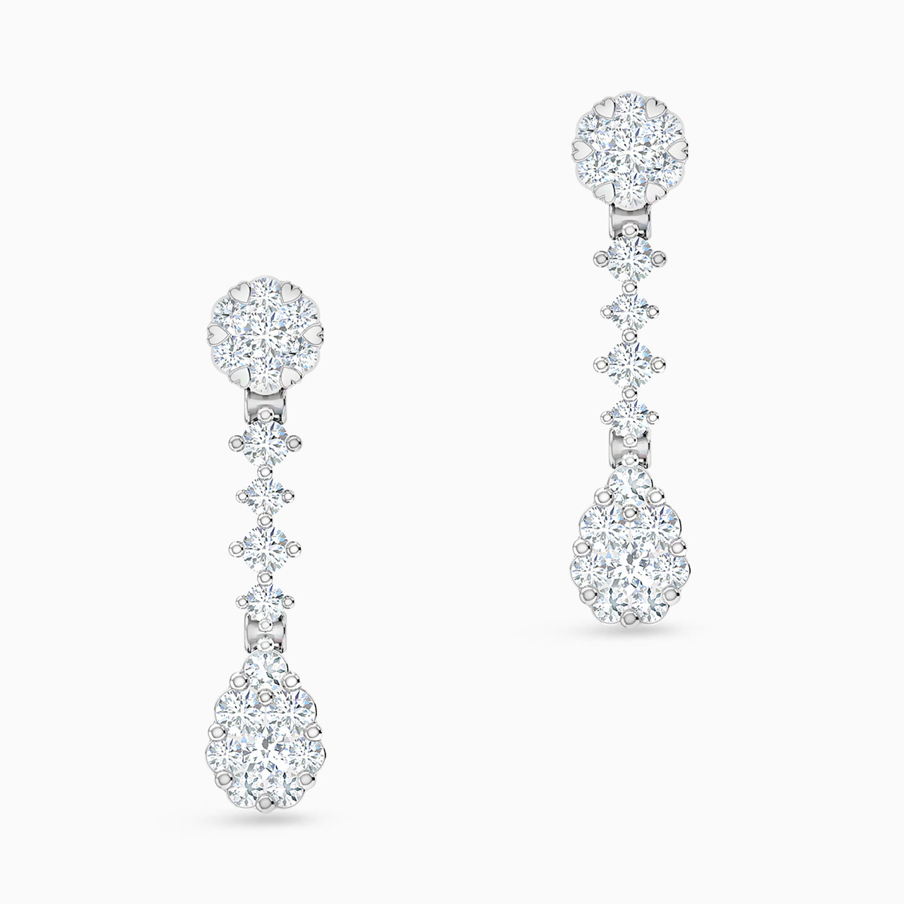 18K Gold Diamond Drop Earrings