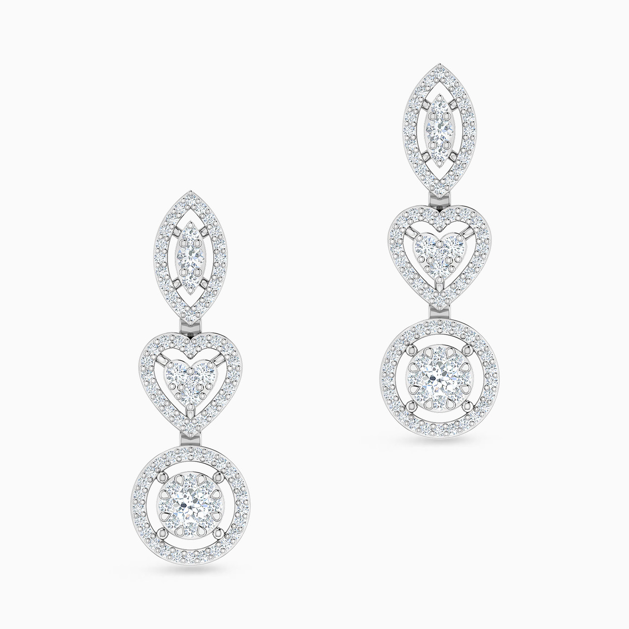 18K Gold Diamond Drop Earrings