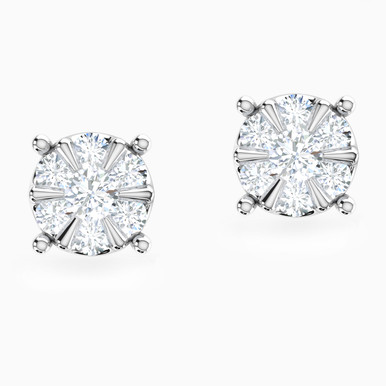 Circle Diamond Stud Earrings in 18K Gold - 144200300441001
