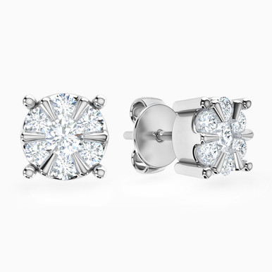Circle Diamond Stud Earrings in 18K Gold - 144200300441001