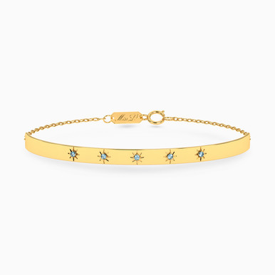Slim Colored Stones Chain Bracelet in 18K Gold - 111111400012001