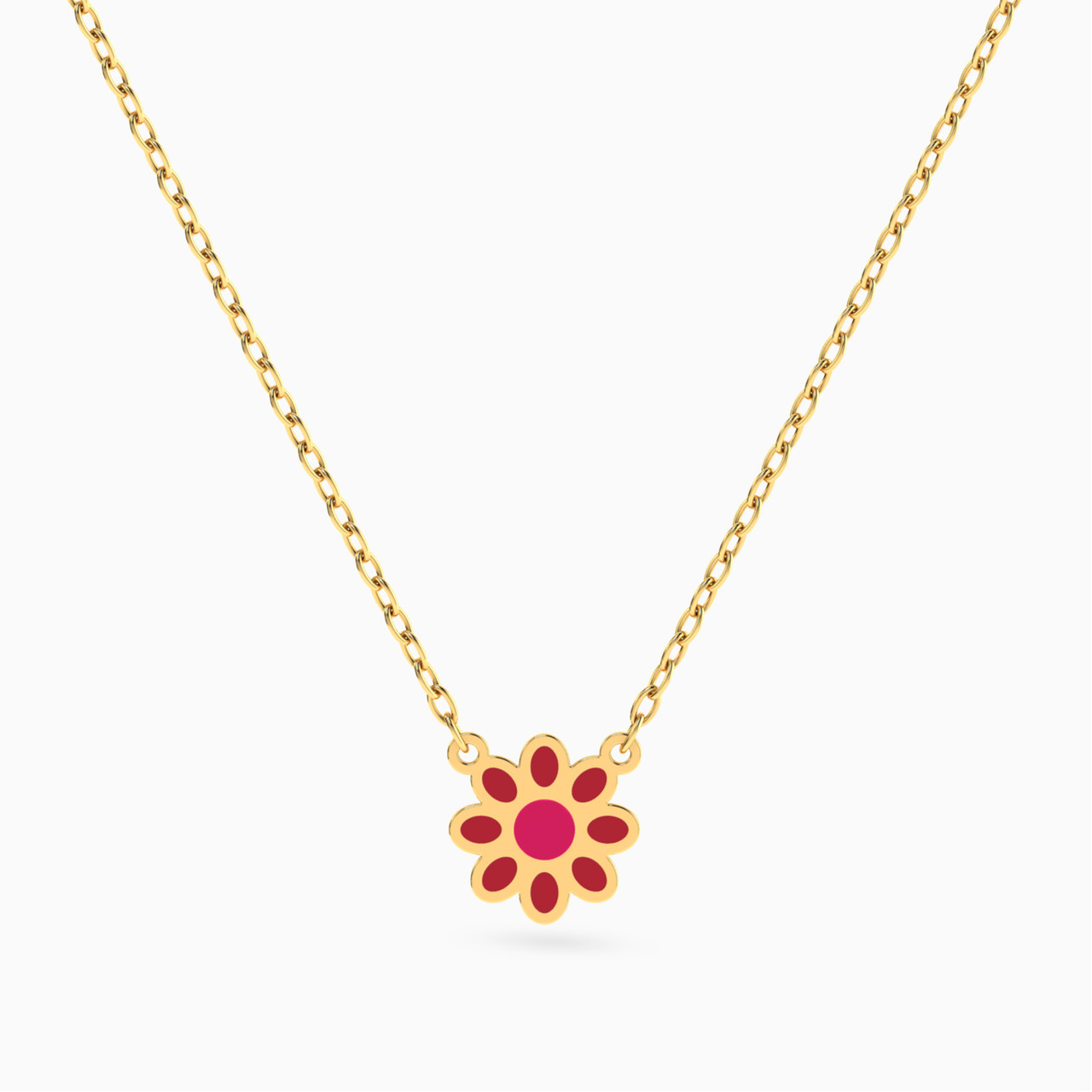 Kids 14K Gold Enamel Coated Pendant Necklace