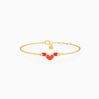 Kids Heart Chain Bracelet in 14K Gold - 101101400062141