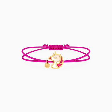 Kids Unicorn Cord Bracelet in 14K Gold - 101101400092251