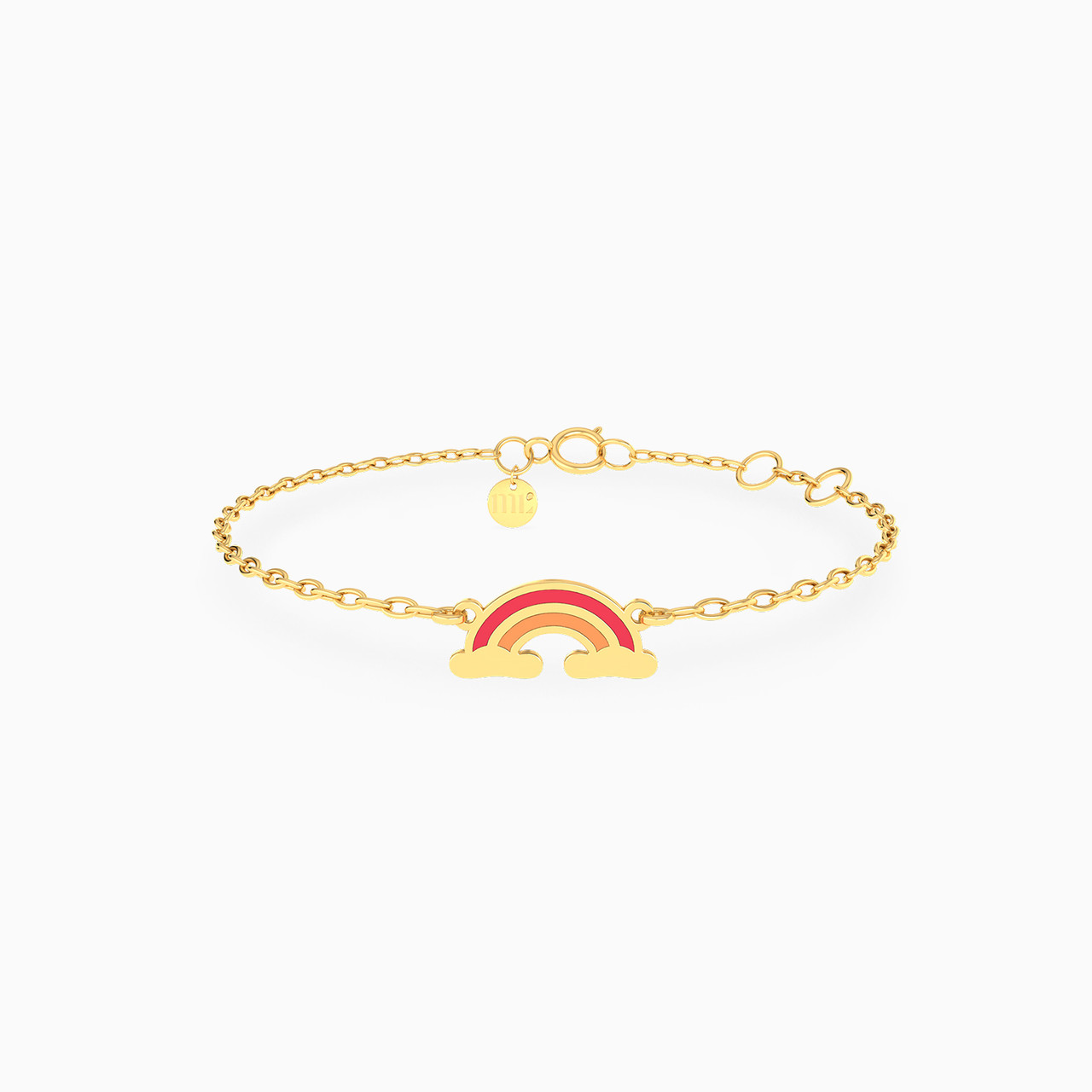 Kids 14K Gold Enamel Coated Chain Bracelet