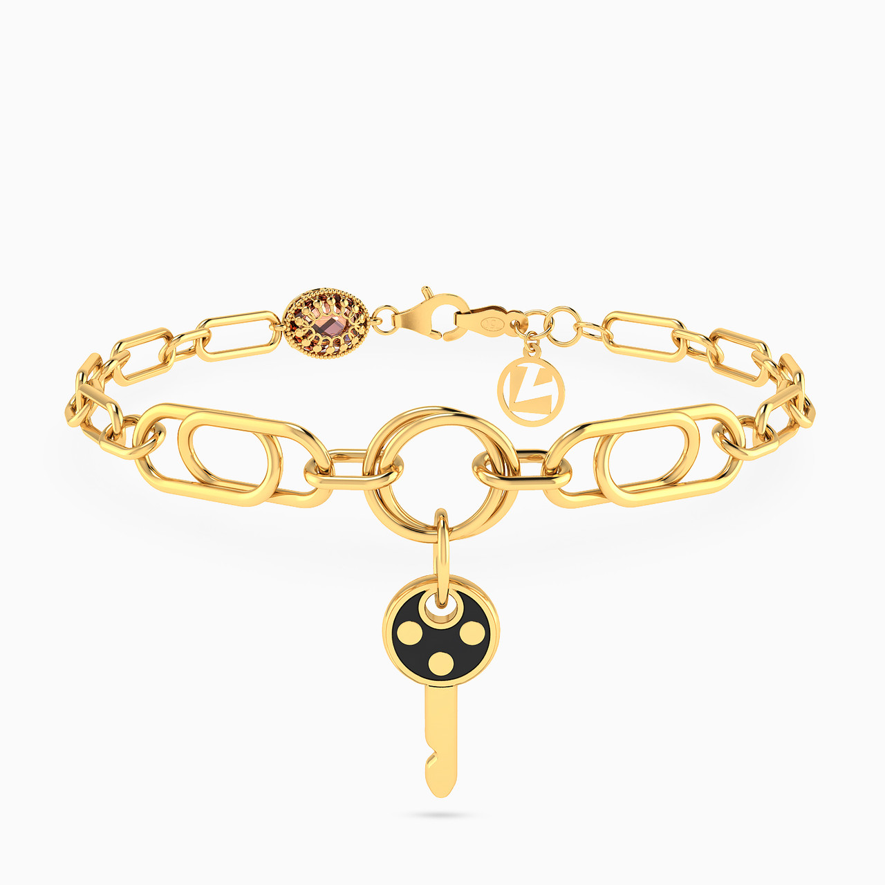 18K Gold Enamel Coated Chain Bracelet