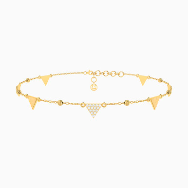 Triangle Cubic Zirconia Chain Bracelet in 18K Gold - 113361100025251 Triangle Cubic Zirconia Chain Bracelet in 18K Gold - 113361100025251