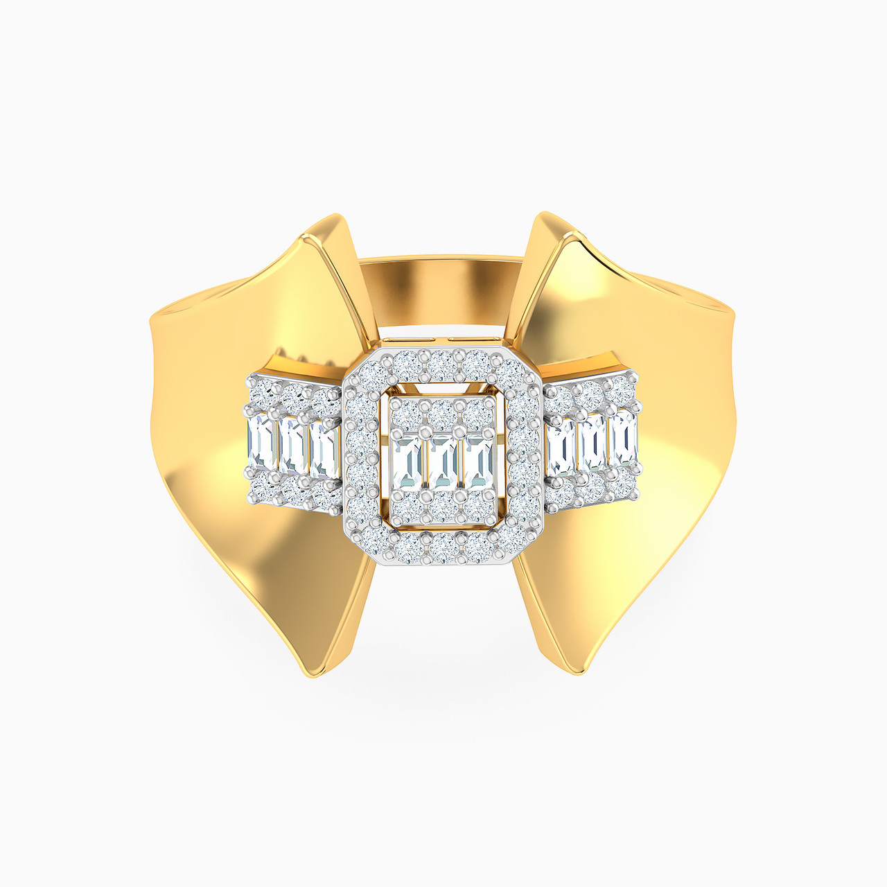 18K Gold Cubic Zirconia Statement Ring