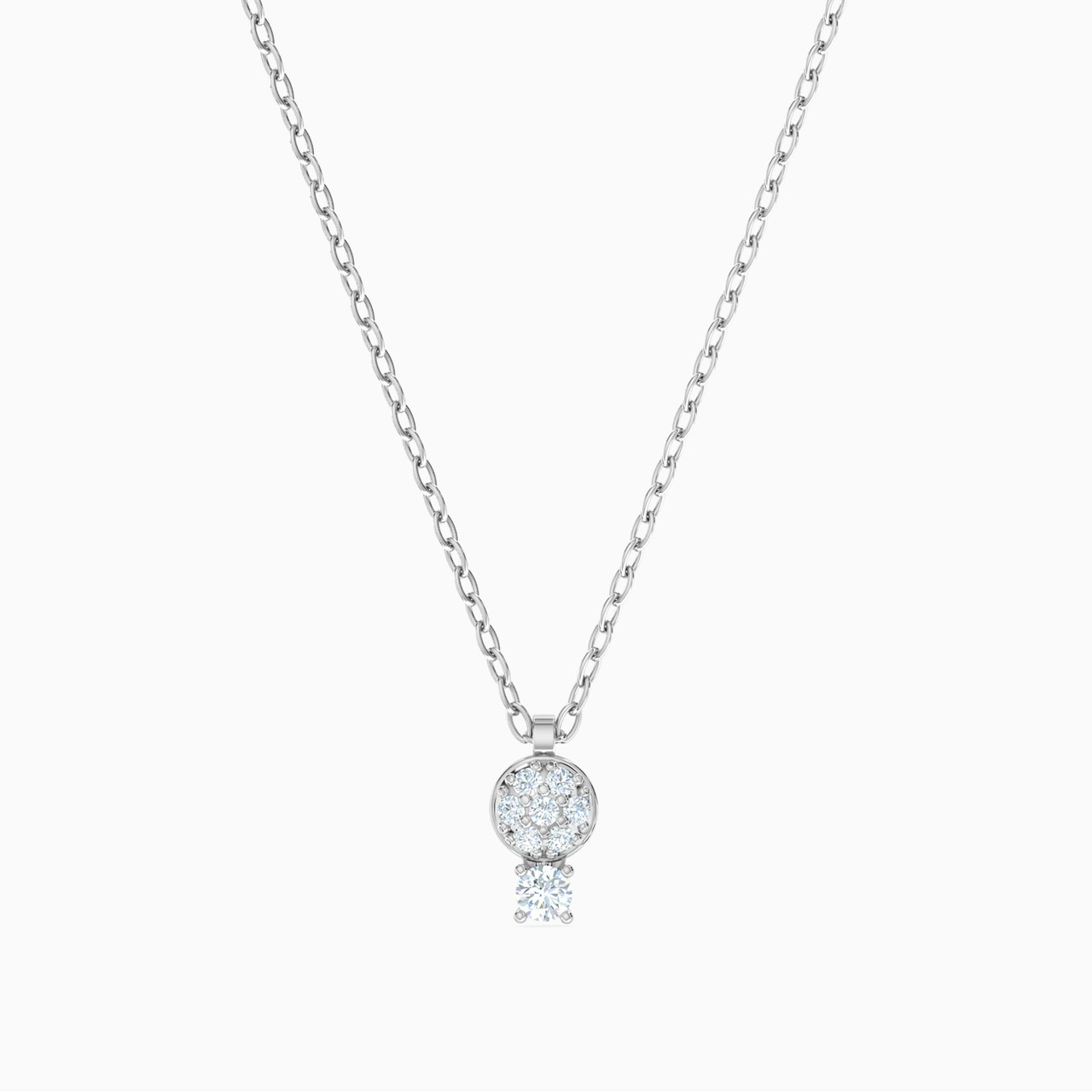 18K Gold Cubic Zirconia Pendant Necklace