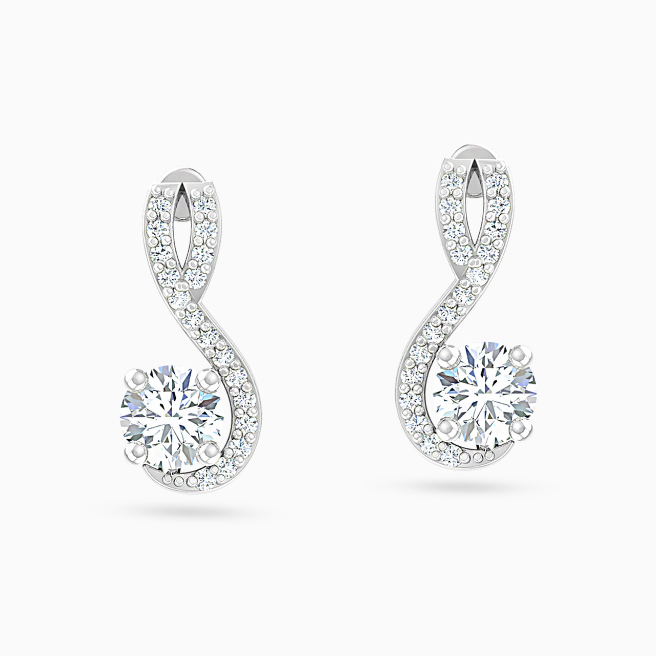 18K Gold Diamond Stud Earrings