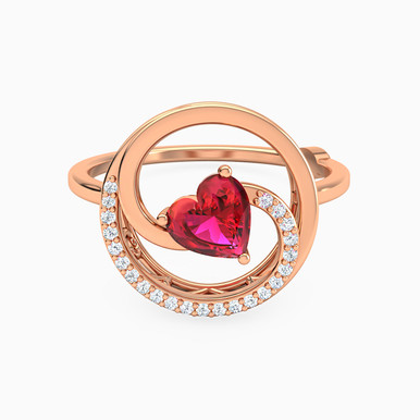 Heart Diamond Ring in 18K Gold - 144101101033151