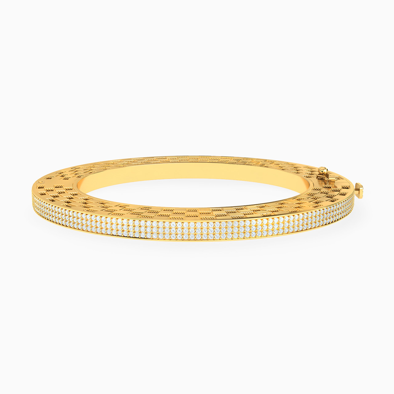 18K Gold Cubic Zirconia Bangle Bracelet