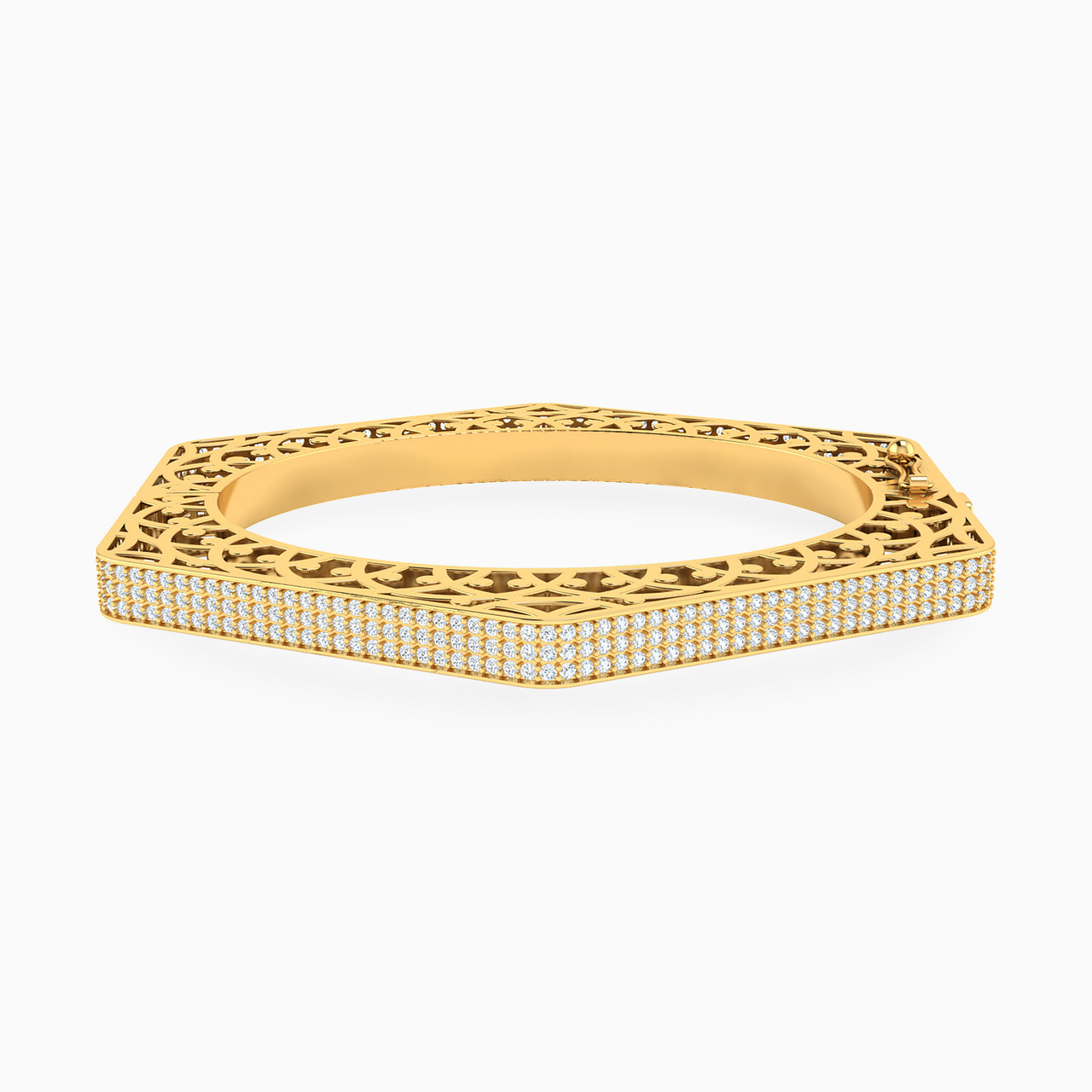 18K Gold Cubic Zirconia Bangle Bracelet