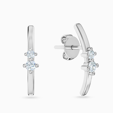 Circle Diamond Drop Earrings in 18K Gold - 144200300411001