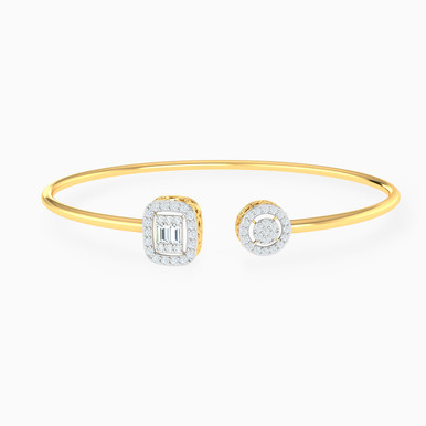 Multishaped Cubic Zirconia Chain Bracelet in 18K Gold - 113097900042001