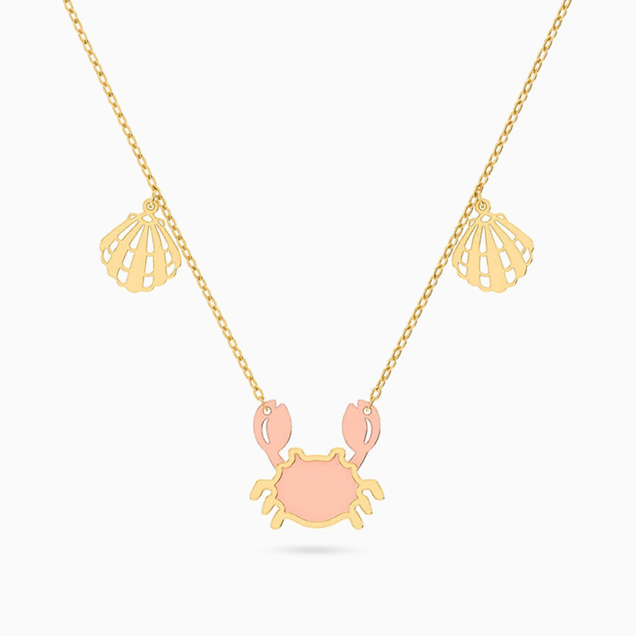 Crab Chain Necklace in 18K Gold