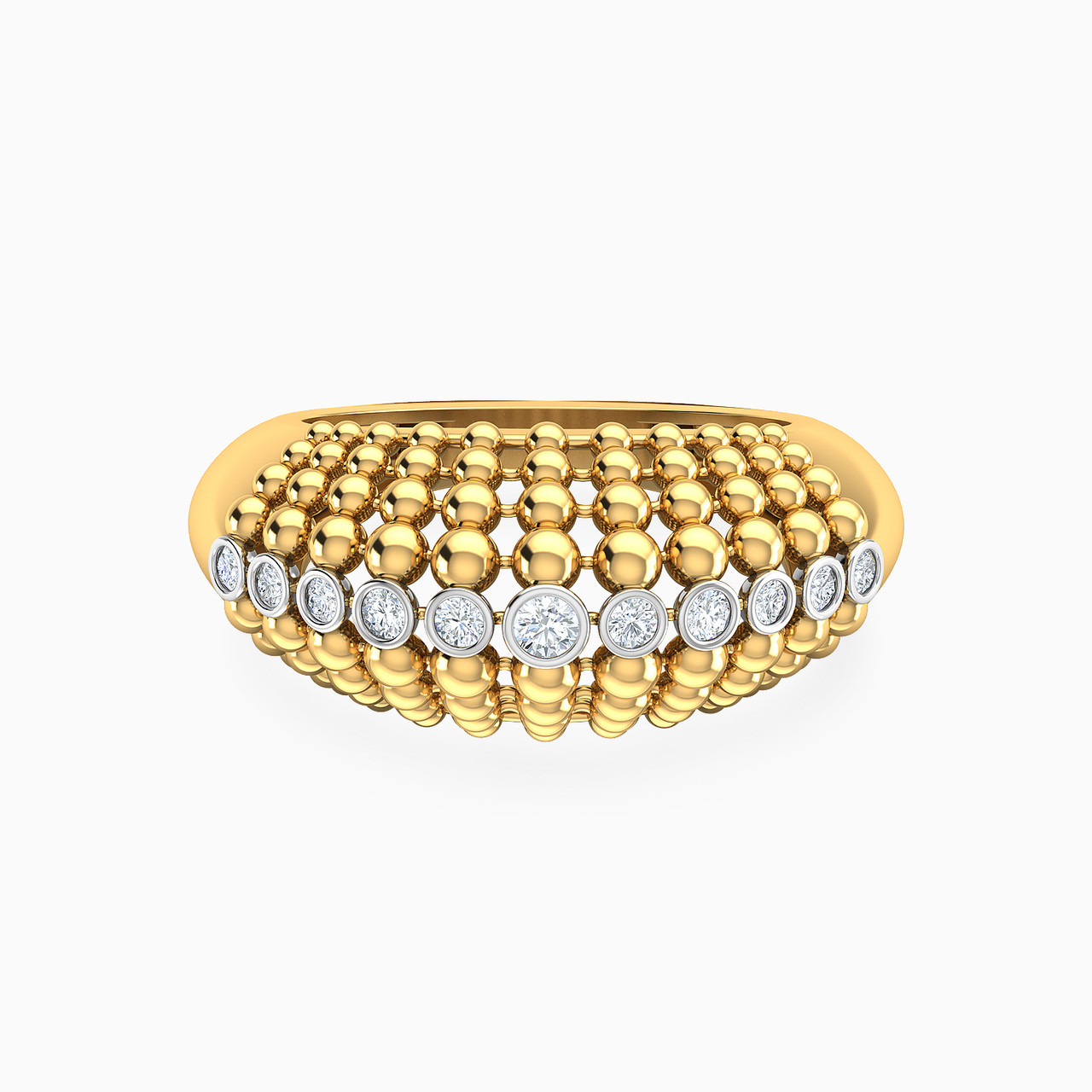 18K Gold Cubic Zirconia Statement Ring