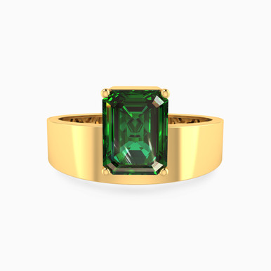 Rectangle Green Stones Ring in 18K Gold - 113021102862181 Rectangle Green Stones Ring in 18K Gold - 113021102862181