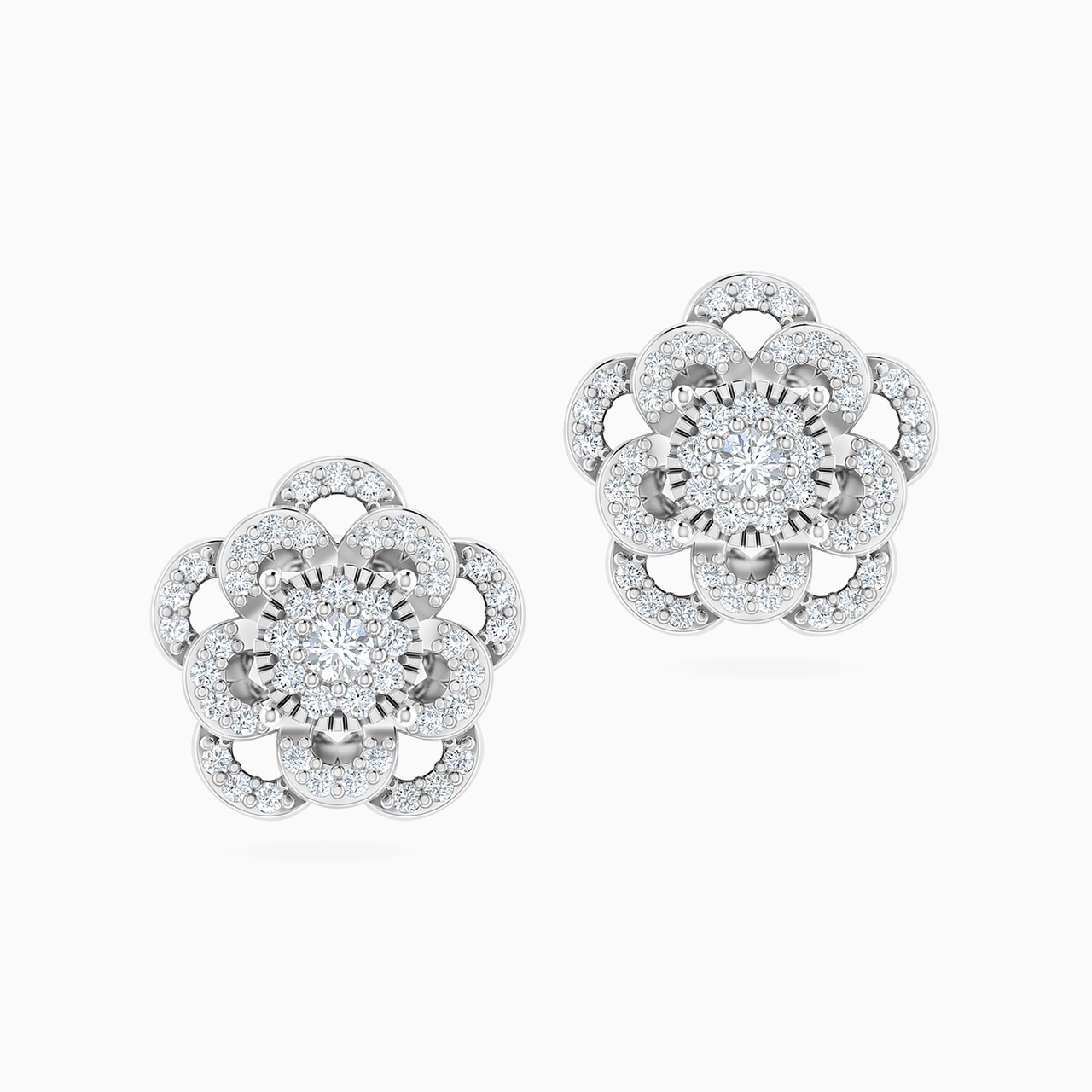 18K Gold Diamond Stud Earrings