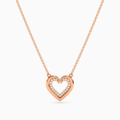 Heart Diamond Necklace in 18K Gold - 141502200033461