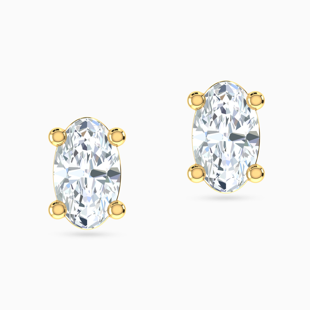 18K Gold Cubic Zirconia Stud Earrings