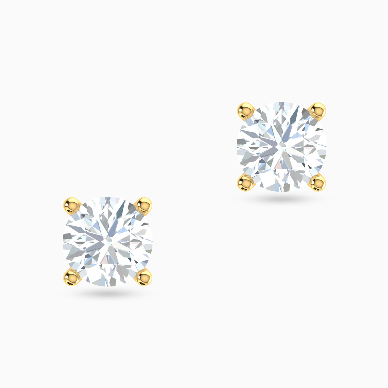 18K Gold Cubic Zirconia Stud Earrings