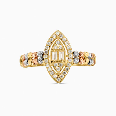 Marquise Cubic Zirconia Ring in 18K Gold - 113020200077161