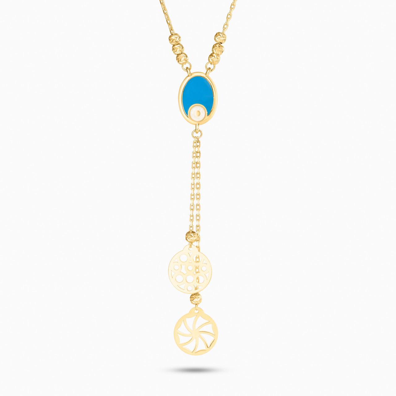 18K Gold Enamel Coated Pendant Necklace