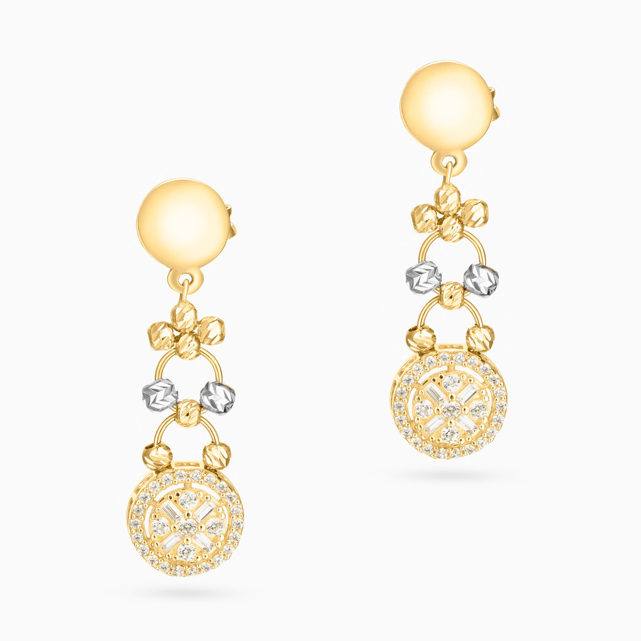 18K Gold Cubic Zirconia Drop Earring