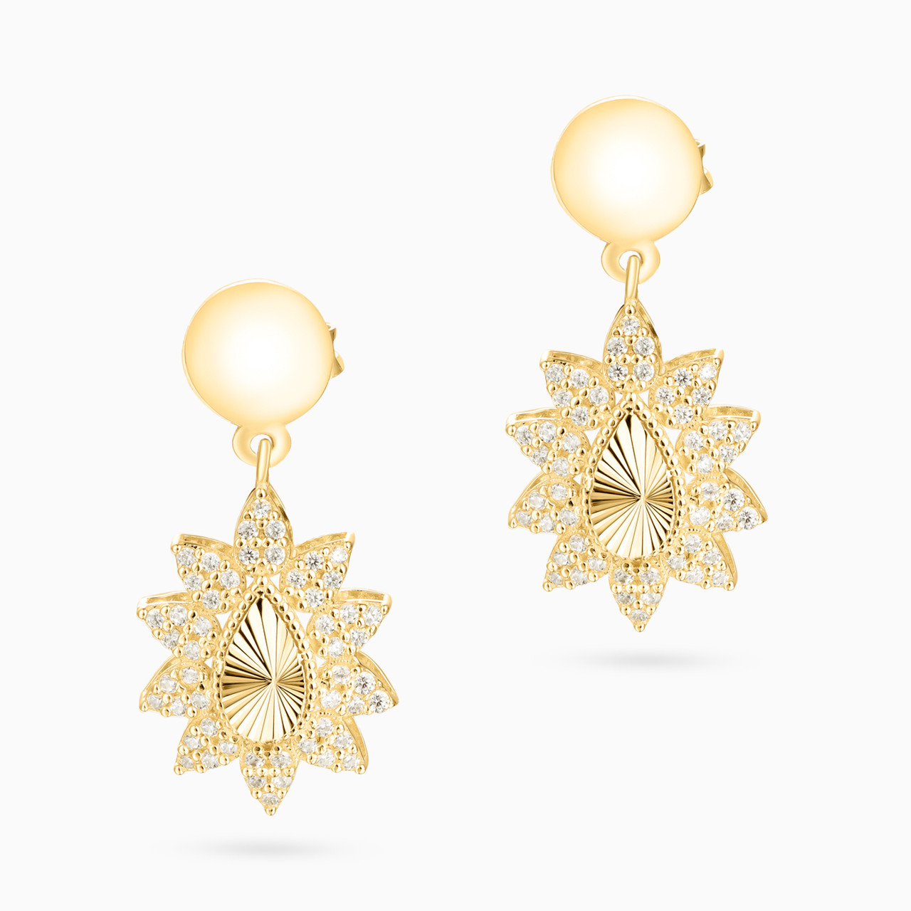 18K Gold Cubic Zirconia Drop Earring